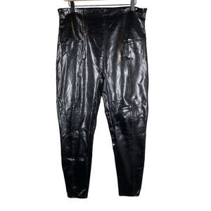 Spanx Patent Leather High Shine High Rise Leggings Black Plus Size 1X Petite